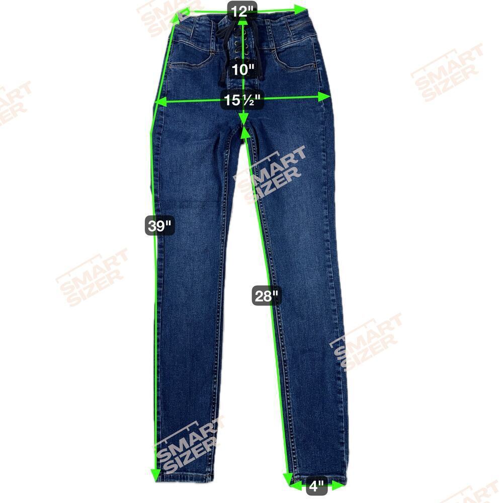CRVY by Free People Lovers Knot High Waist Lace Up Skinny Jeans Size 27 - Picture 7 of 11